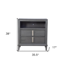 Contemporary Dark Grey TV Console Cabinet