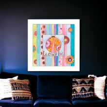 Ladybug Hugs White Framed Print Wall Art