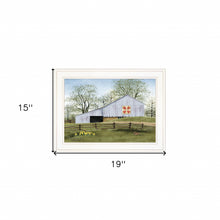 Tulip Quilt Block Barn 1 White Framed Print Wall Art