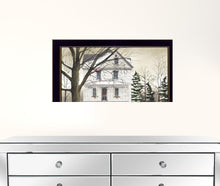 Winter Porch Black Framed Print Wall Art
