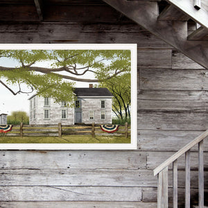 Vintage White Farmhouse White Framed Print Wall Art