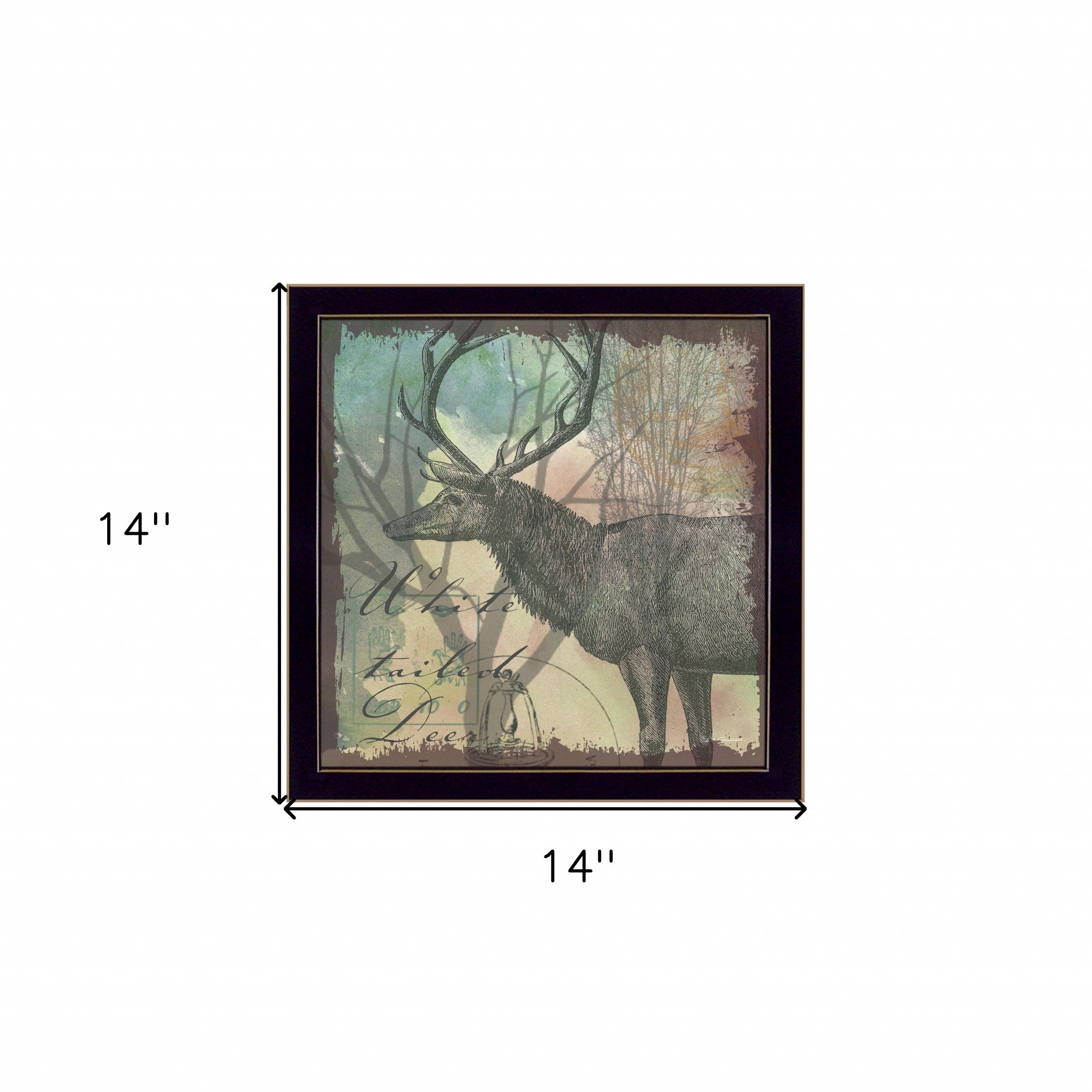 Deer Black Framed Print Wall Art