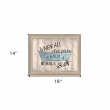 Take A Bubble Bath 1 Brown Framed Print Wall Art