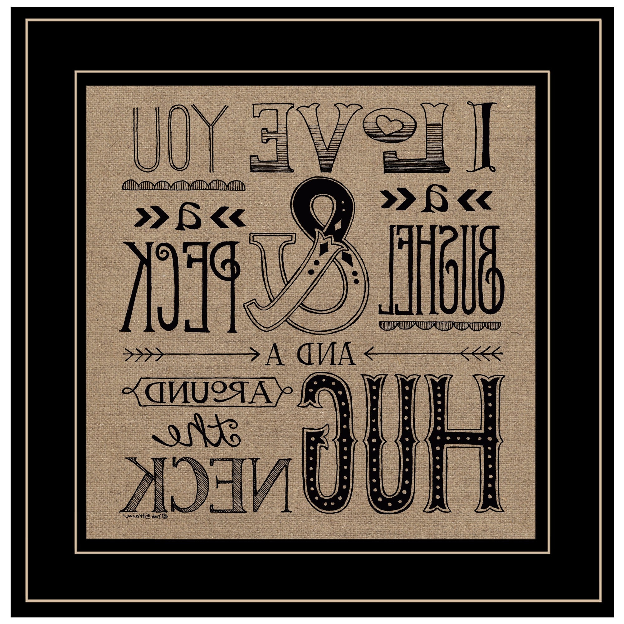 Hugs Around The Neck 2 Black Framed Print Wall Art