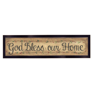 God Bless Our Home 1 Black Framed Print Wall Art