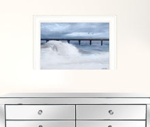 Blue Waves 1 White Framed Print Wall Art