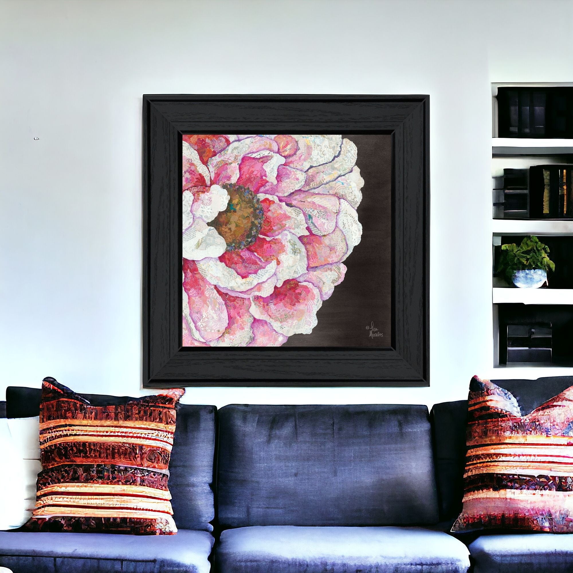 Blooms On Black I 2 Black Framed Print Wall Art