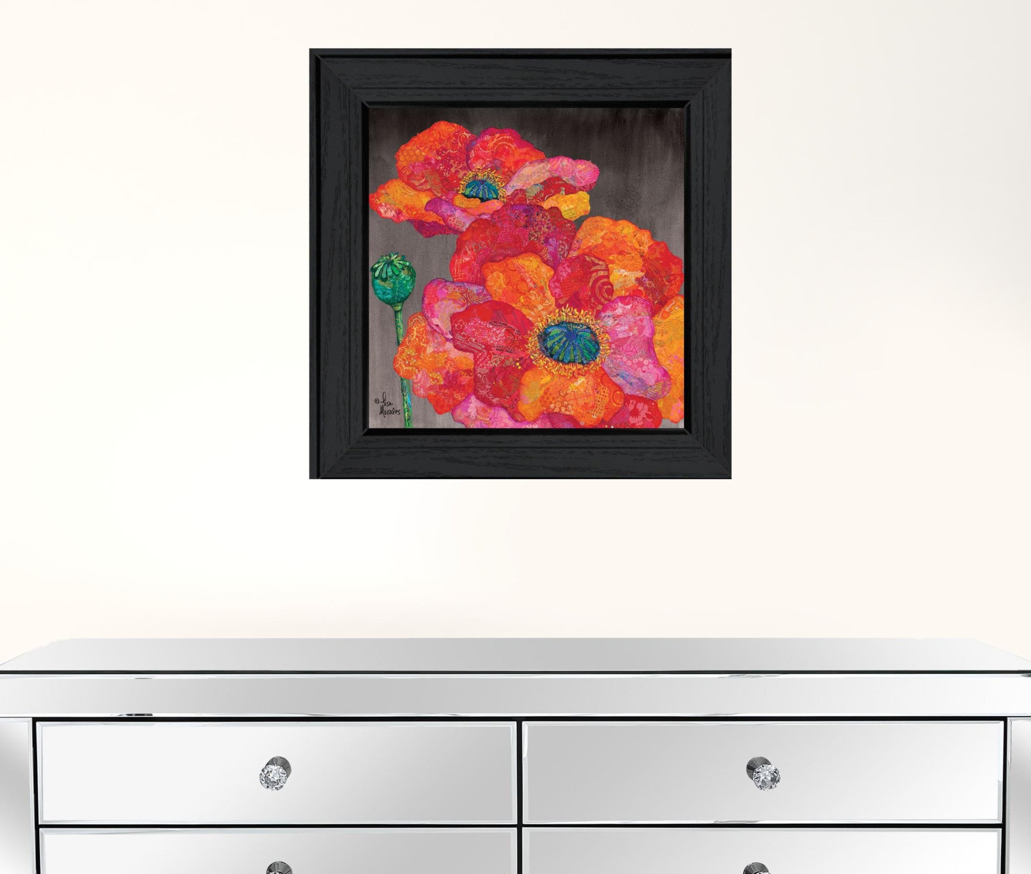Blooms On Black II 2 Black Framed Print Wall Art