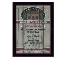 Cabin Rules 6 Black Framed Print Wall Art