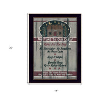 Cabin Rules 6 Black Framed Print Wall Art