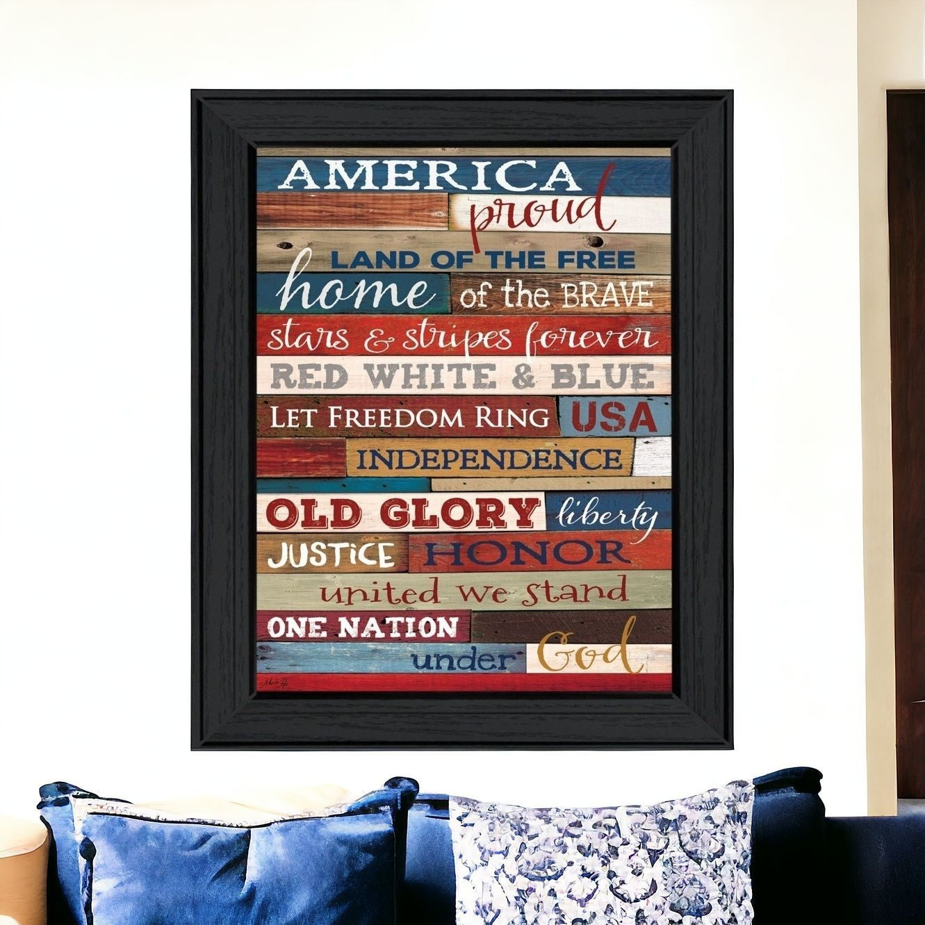 America Proud 1 Black Framed Print Wall Art