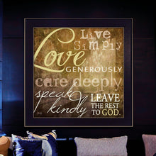 Live Simply 2 Black Framed Print Wall Art