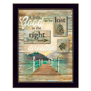 Go To The Lake Black Framed Print Wall Art
