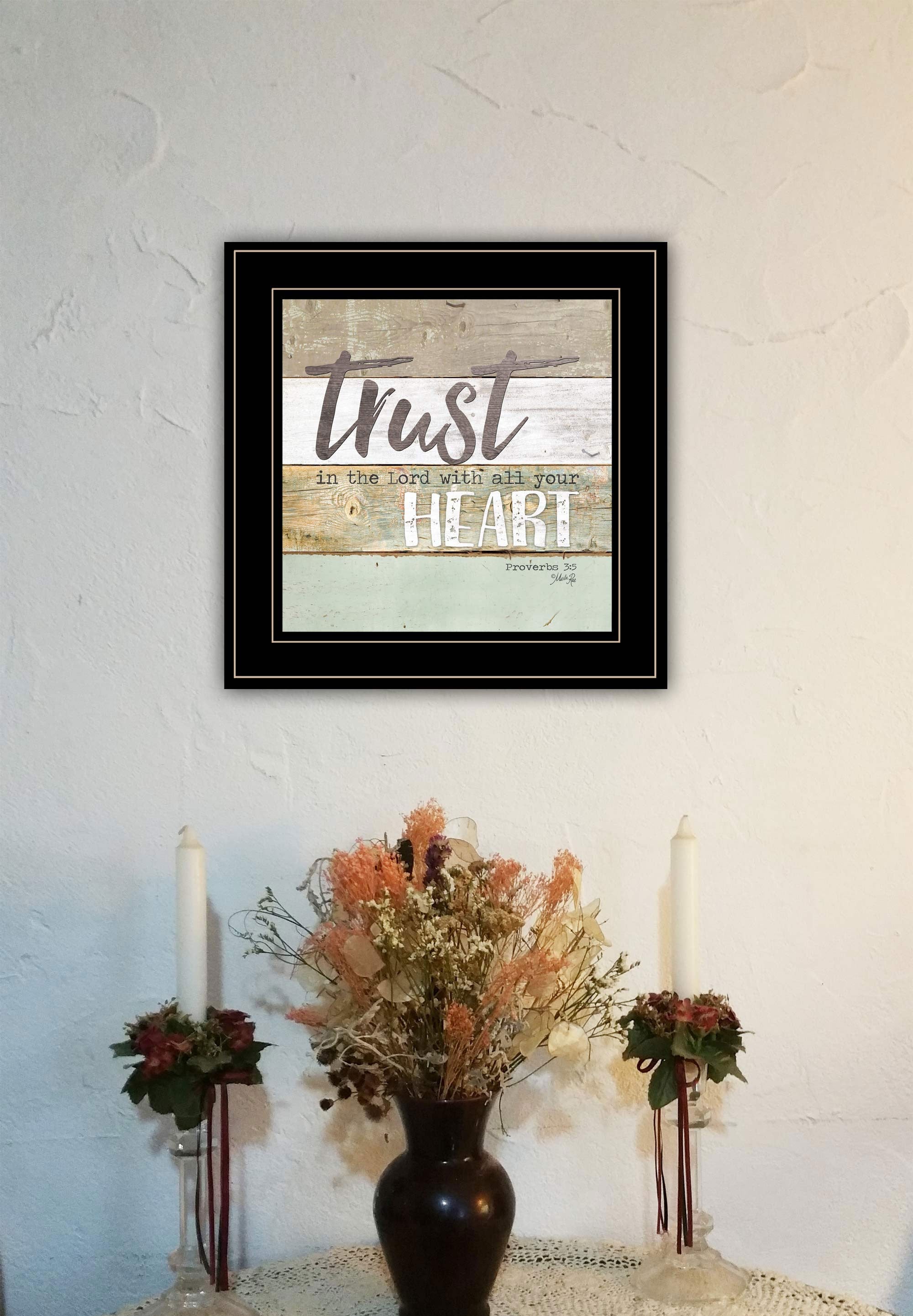 Trust In The Lord 2 Black Framed Print Wall Art