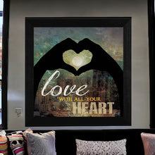 Love With All Your Heart 2 Black Framed Print Wall Art