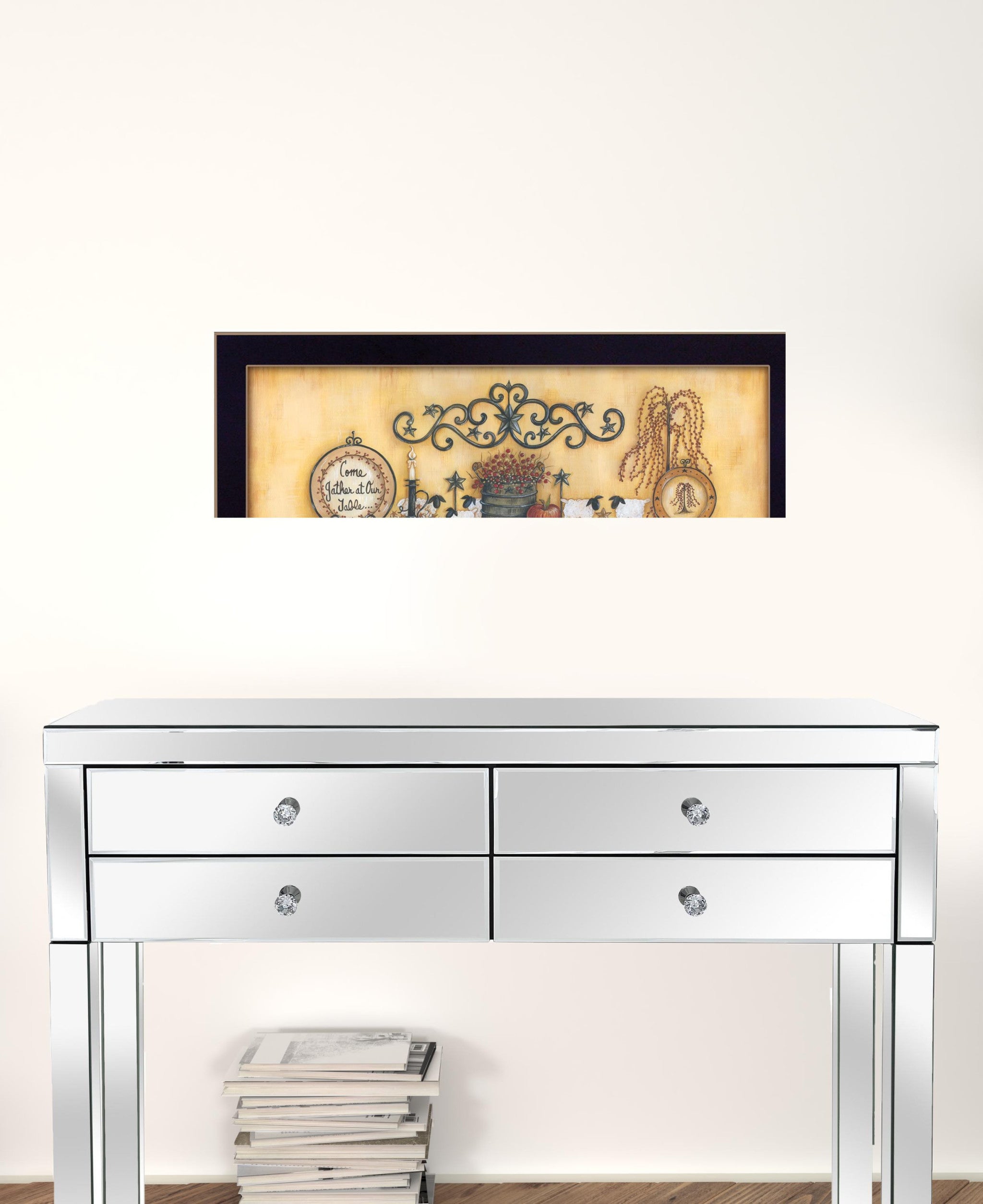 Come Gather At Our Table 2 Black Framed Print Wall Art