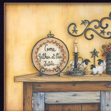 Come Gather At Our Table 2 Black Framed Print Wall Art