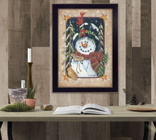 Feeding The Birds Black Framed Print Wall Art