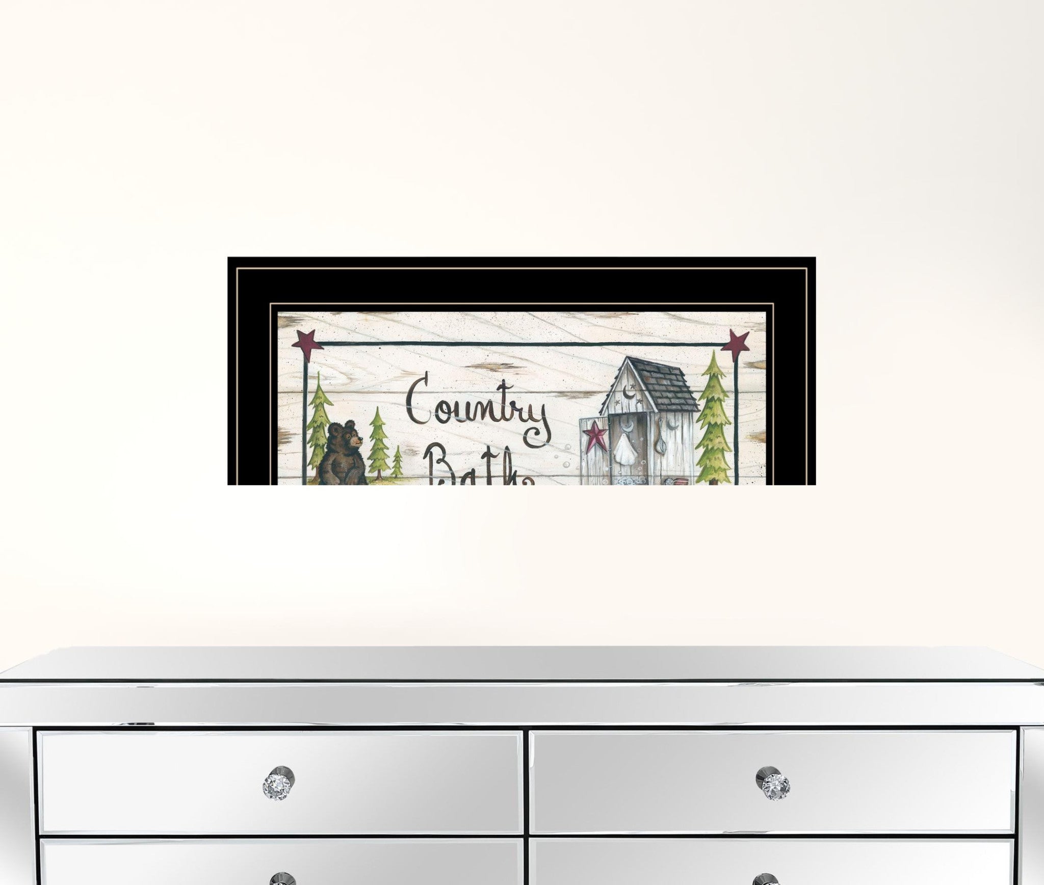 Country Bath 2 Black Framed Print Wall Art