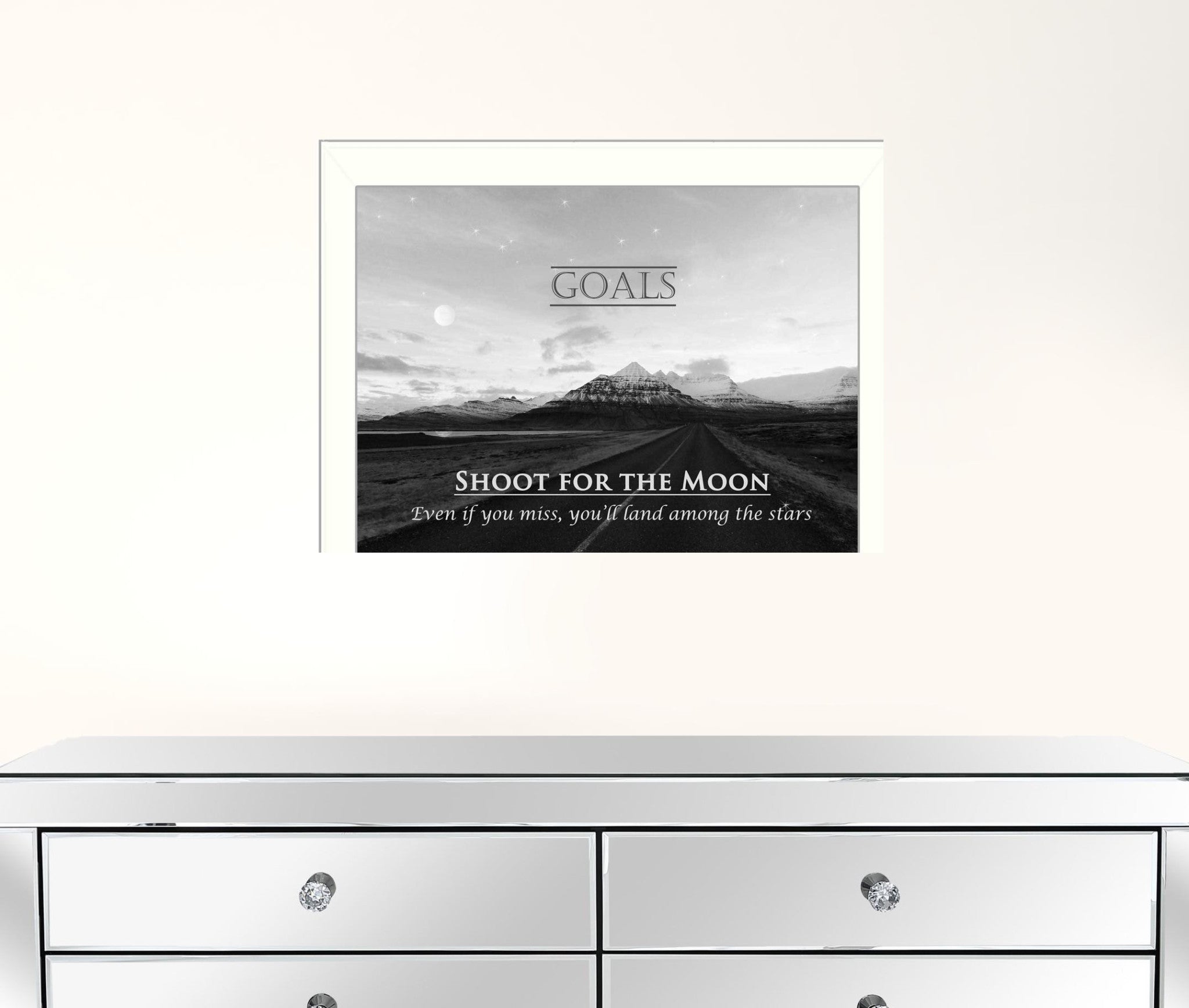 Goals 6 White Framed Print Wall Art