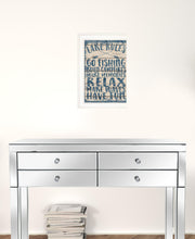 Lake Rules 1 White Framed Print Wall Art