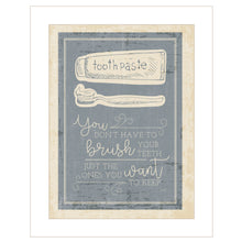 Brush Teeth 1 White Framed Print Wall Art