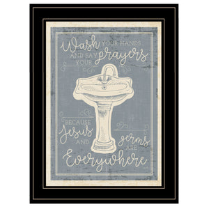 Wash Your Hands 8 Black Framed Print Wall Art