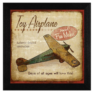Toy Airplane Black Framed Print Wall Art