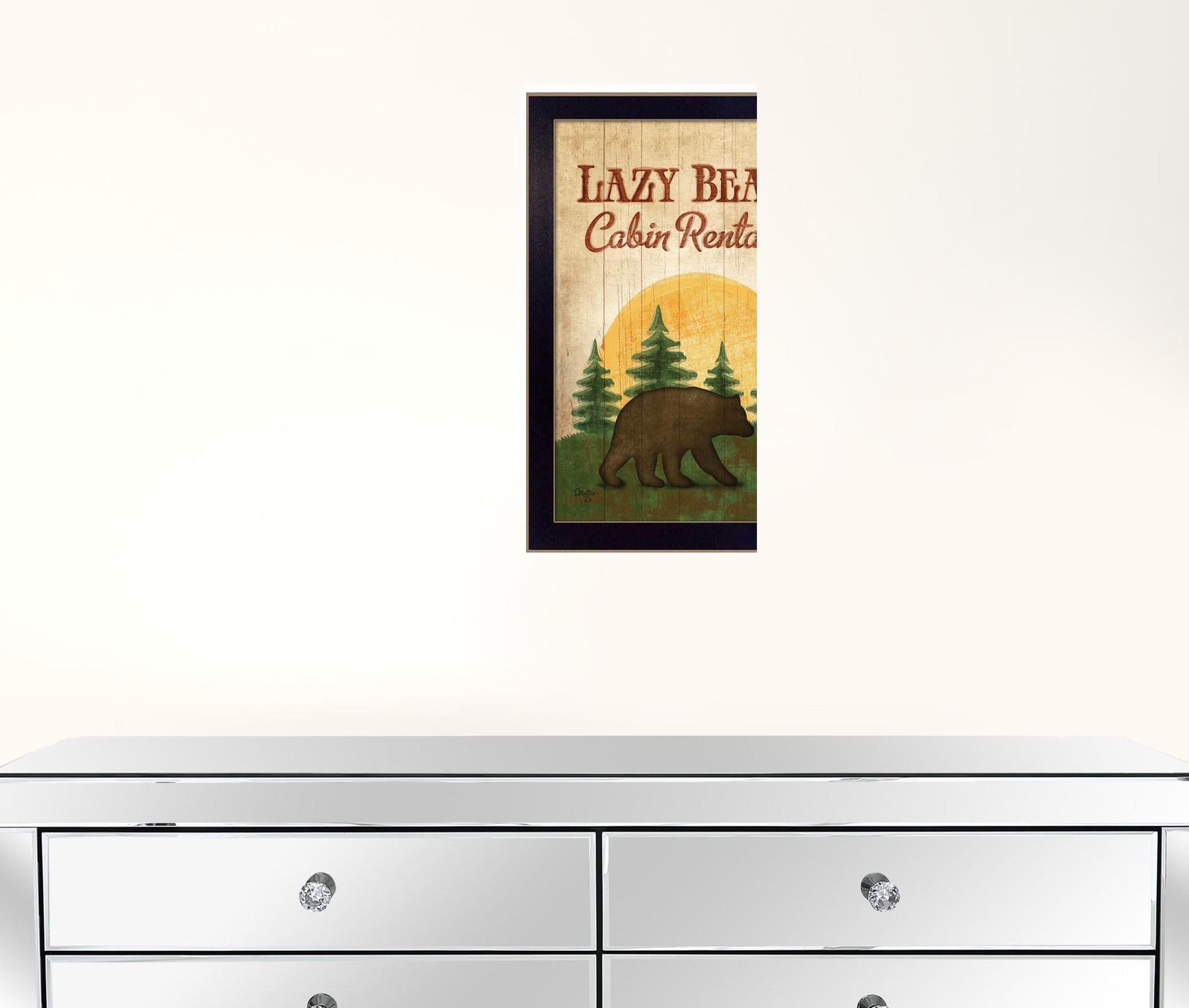 Lazy Bear 1 Black Framed Print Wall Art