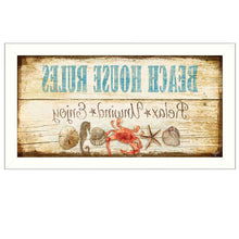 Beach House Rules White Framed Print Wall Art