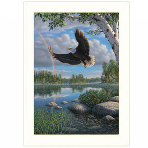 On Eagles Wings 2 White Framed Print Wall Art
