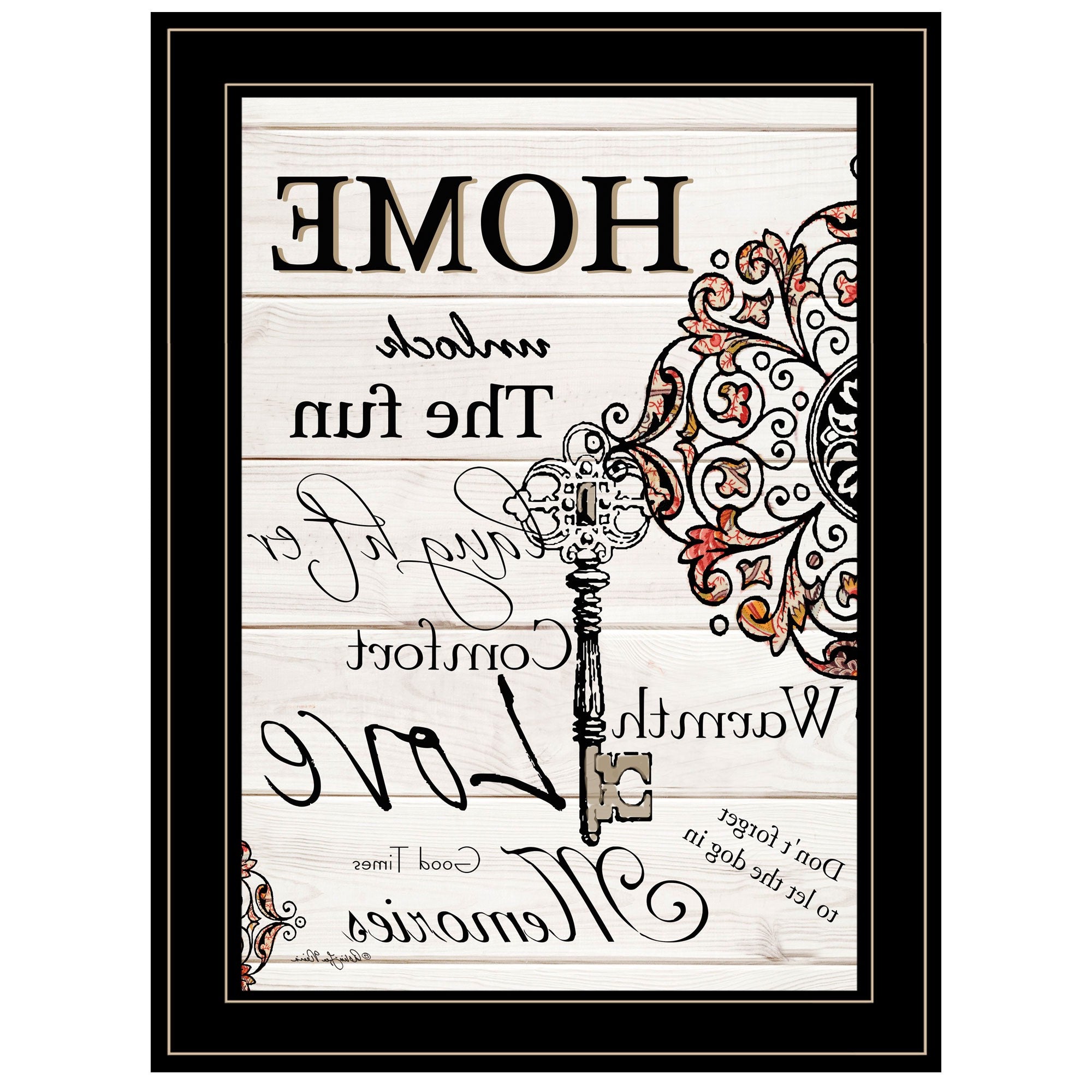 Home Or Laughter 2 Black Framed Print Wall Art