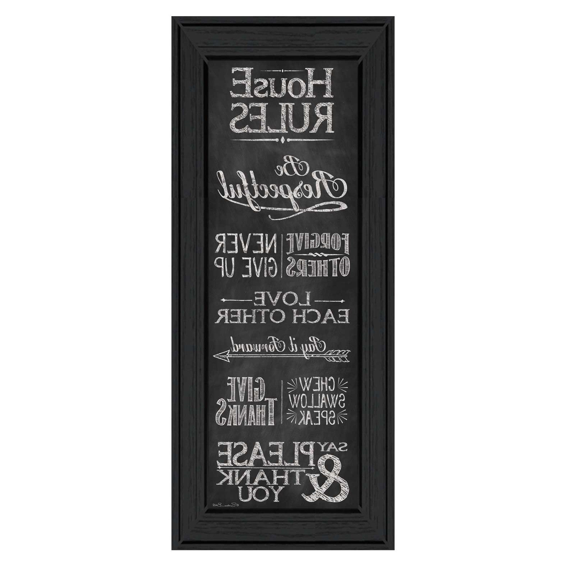House Rules Black Framed Print Wall Art
