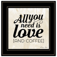 All You Need Is Love And Coffee 2 Black Framed Print Wall Art