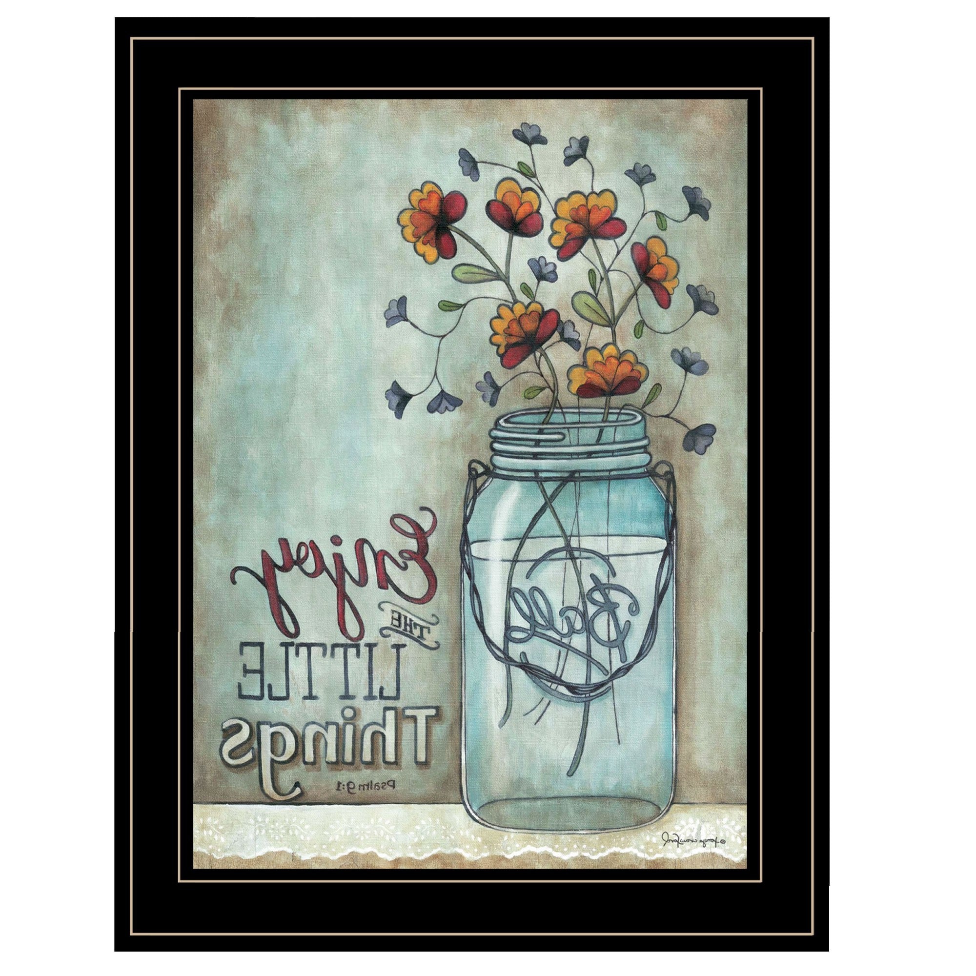 Enjoy The Little Things 2 Black Framed Print Wall Art