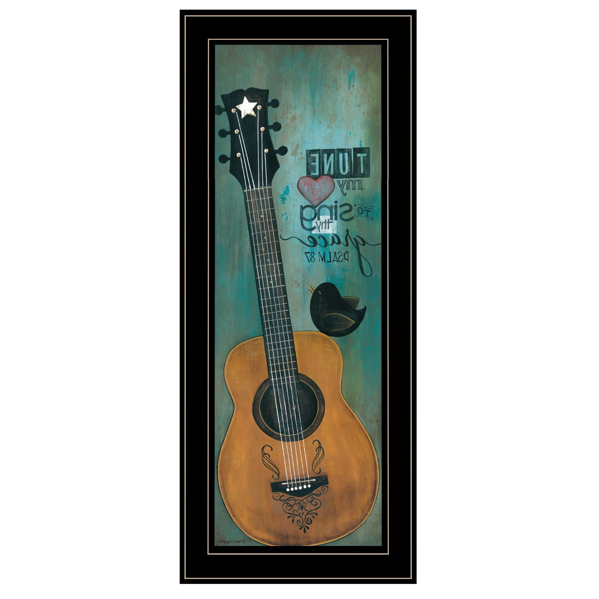 Tune My Heart 2 Black Framed Print Wall Art