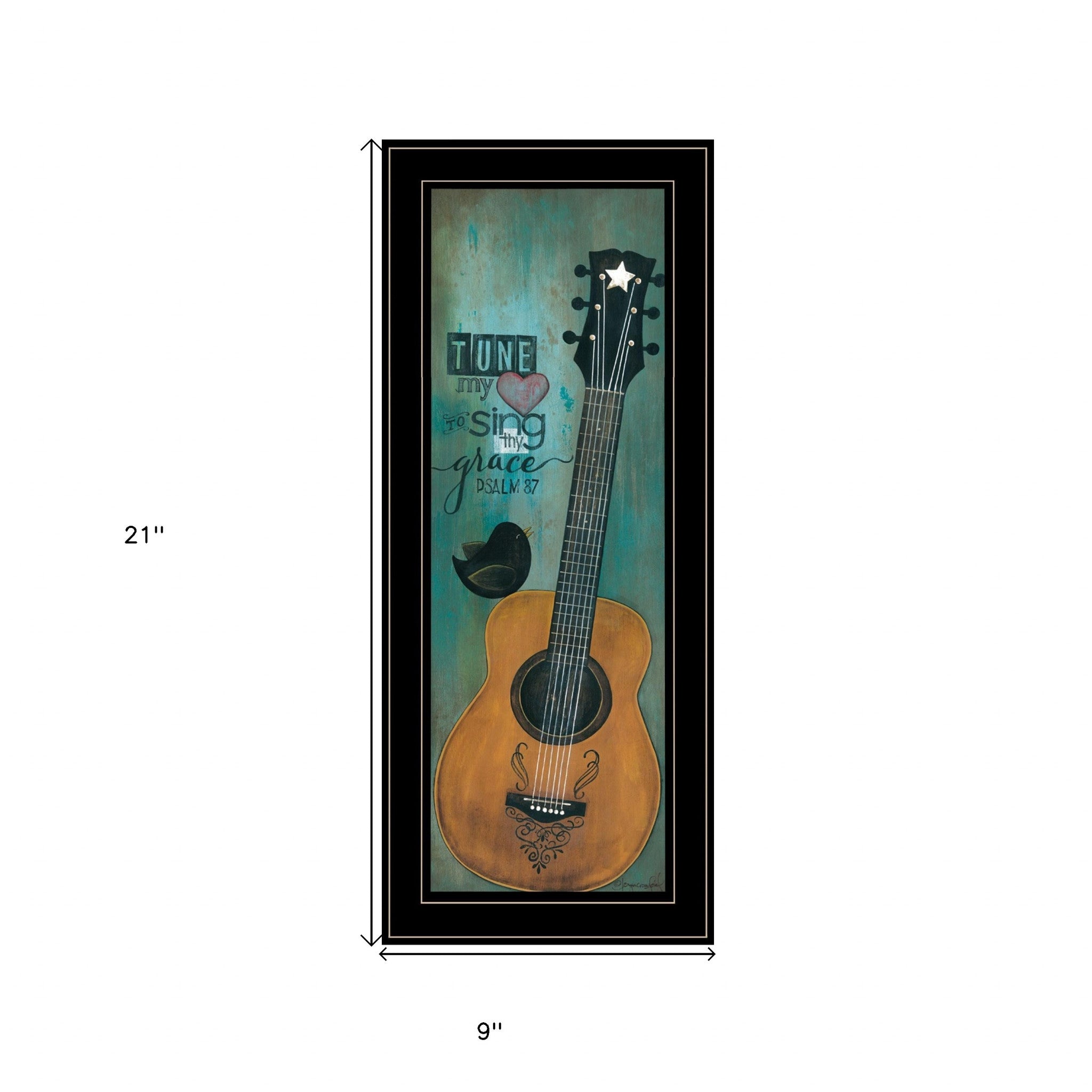 Tune My Heart 2 Black Framed Print Wall Art