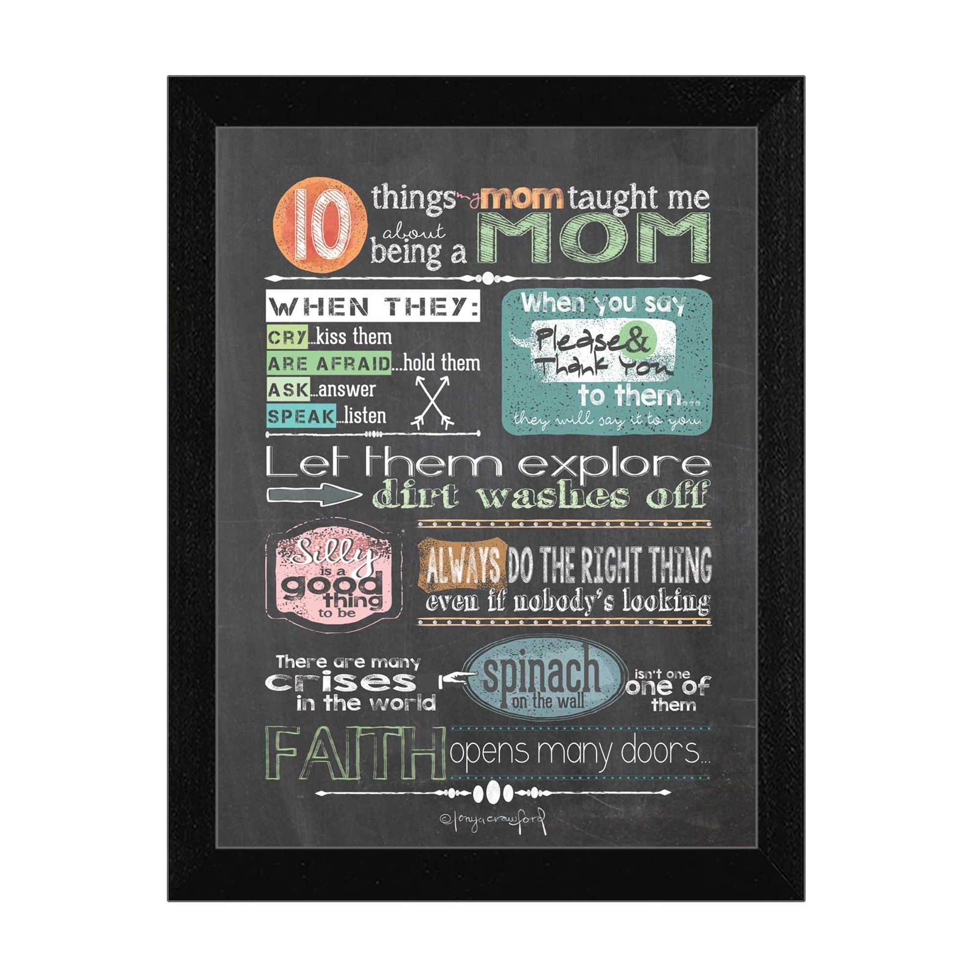 Reminders From Mom Black Framed Print Wall Art