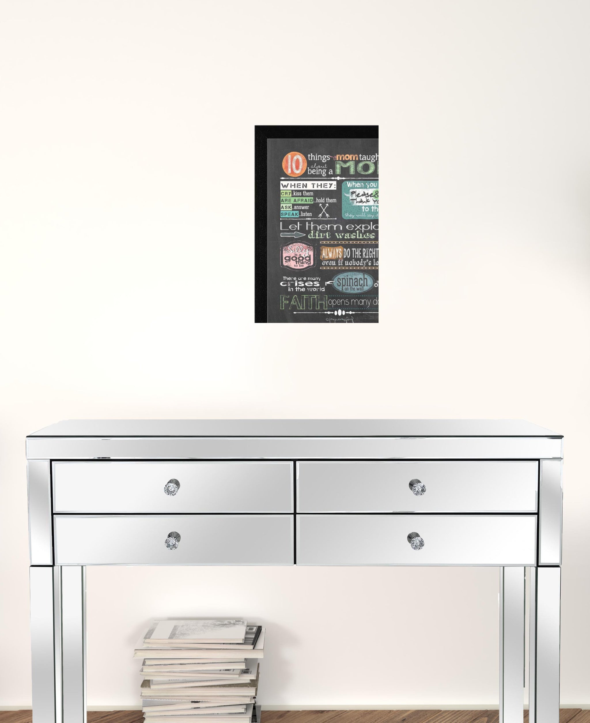 Reminders From Mom Black Framed Print Wall Art