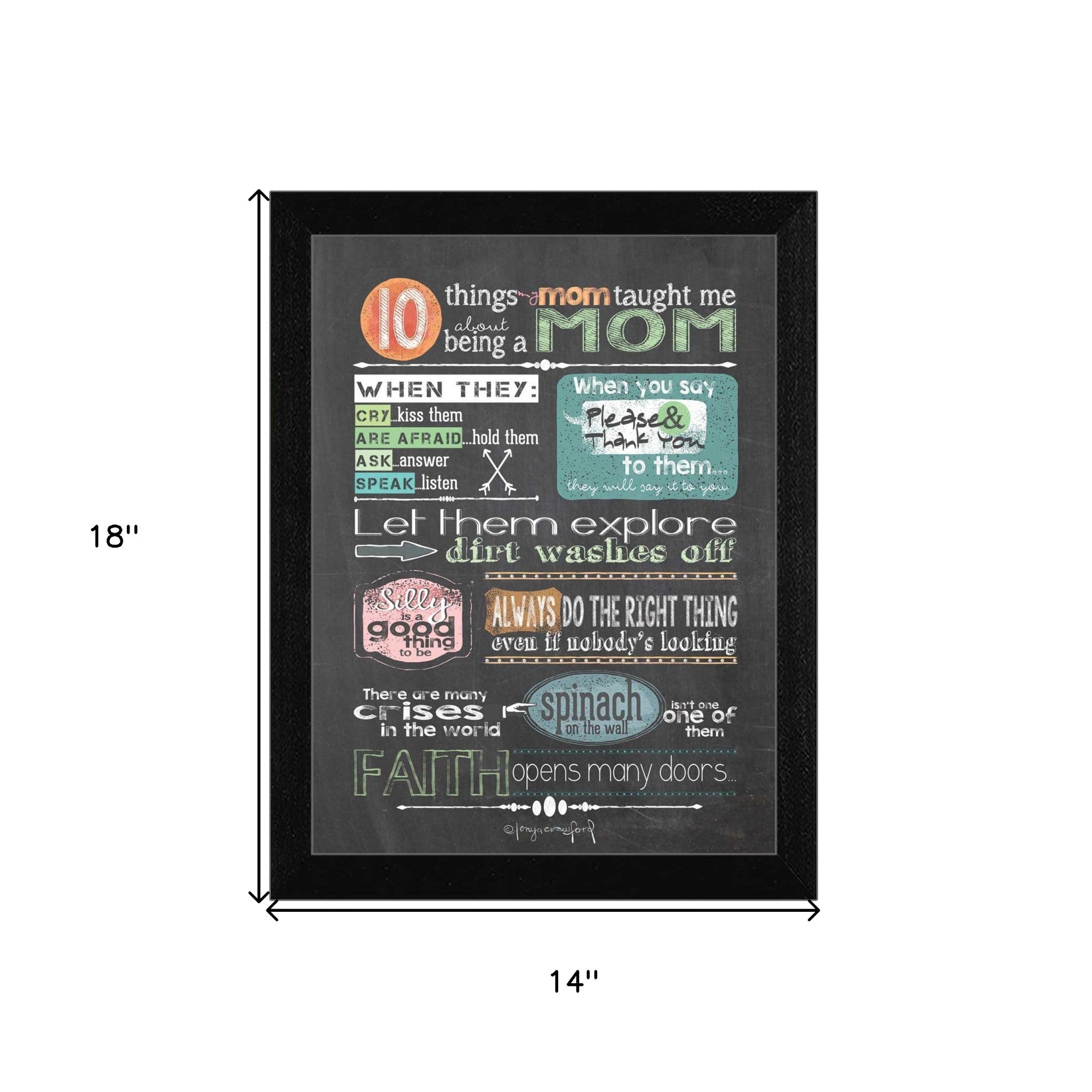 Reminders From Mom Black Framed Print Wall Art