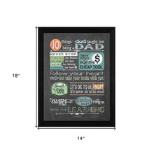 Reminders From Dad Black Framed Print Wall Art