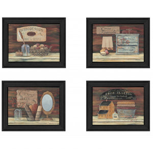 Set Of Four Bathroom I Black Framed Print Bathroom Wall Art