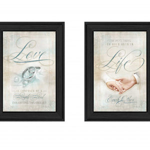 Set Of Two Love 1 Black Framed Print Wall Art