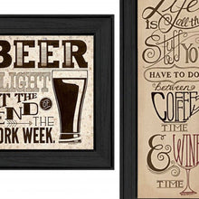 Set Of Three Beer Time Black Framed Print Wall Art