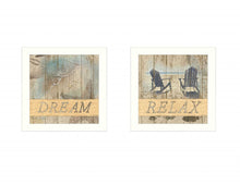 Set Of Two Dream Or Relax White Framed Print Wall Art