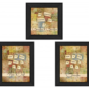 Set Of Three Child Collection Black Framed Print Wall Art