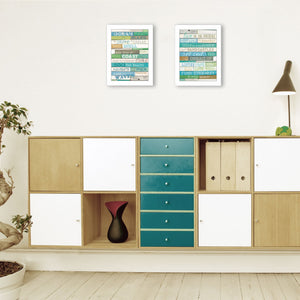 Set Of Two Live In The Present 2 White Framed Print Wall Art