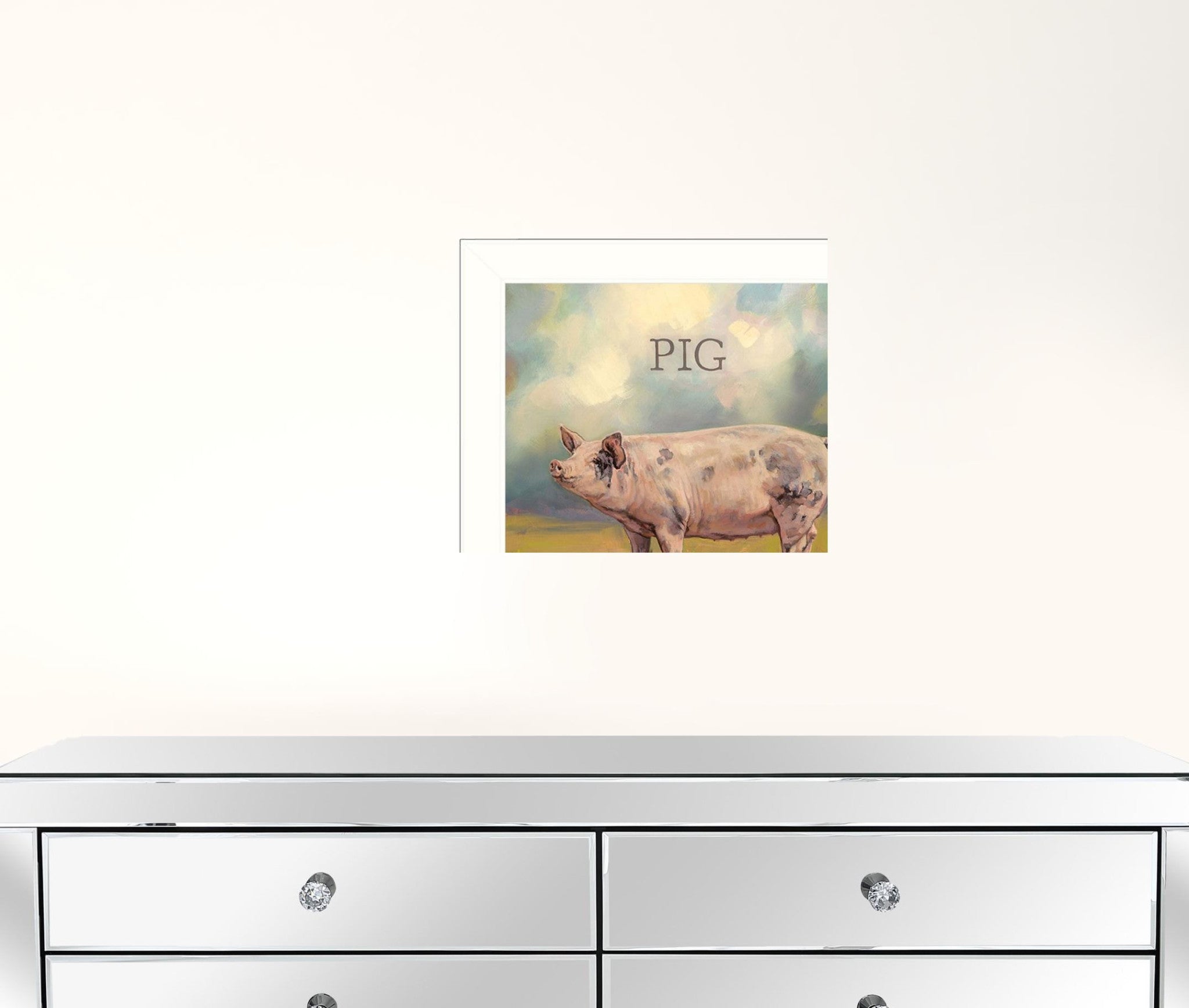 Set Of Four Farm Animals 2 White Framed Print Wall Art