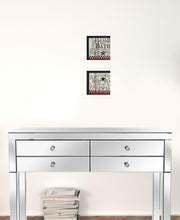 Set Of Two Hot Bath 10 White Framed Print Wall Art