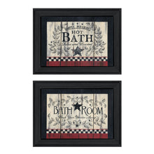 Set Of Two Hot Bath 1 Black Framed Print Wall Art